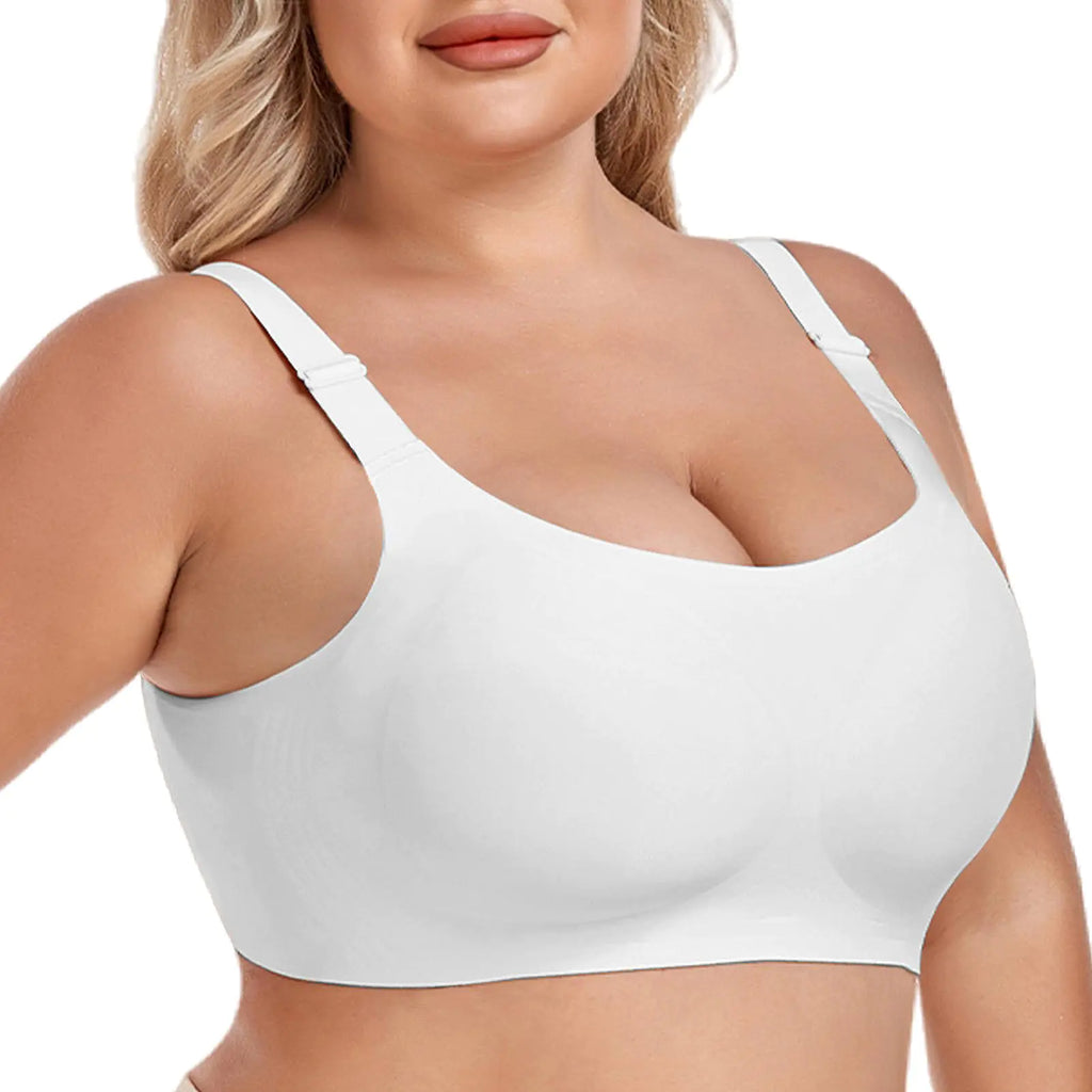Smooth Bras for Women No Underwire Full Coverage Bralettes for Women Wireless Everyday T Shirt Bra Extenders-White XL