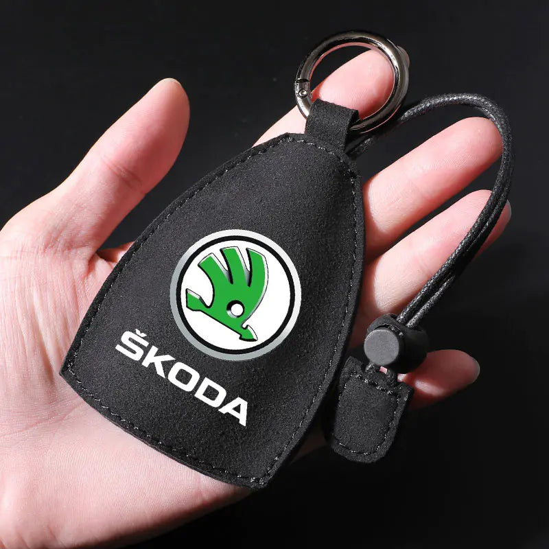 Factory Direct Faux Suede Car Key Case with Custom Logo