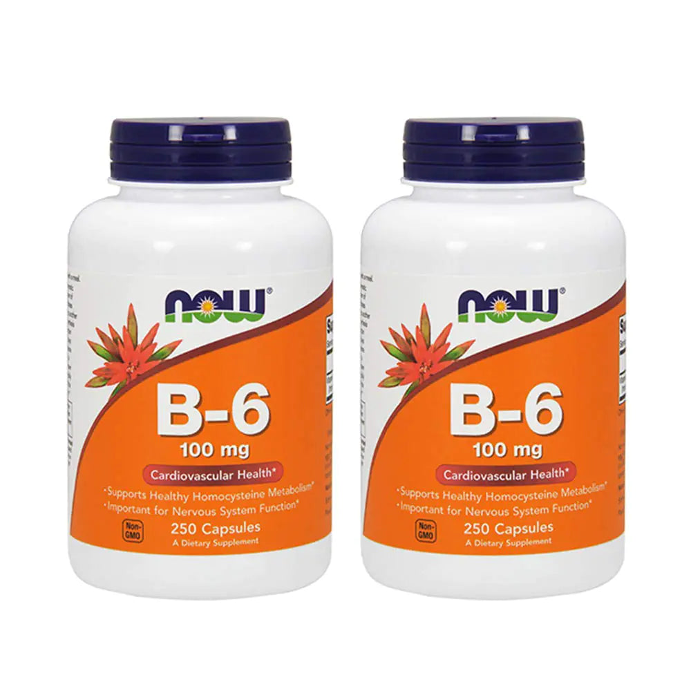 NOW Vitamin B-6 100mg250 Capsules (Pack of 2)
