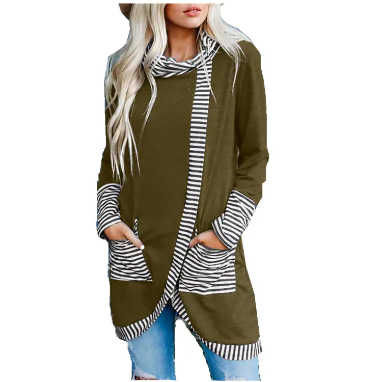 Autumn Winter Women's Fashion Striped Long Sleeve T-Shirt