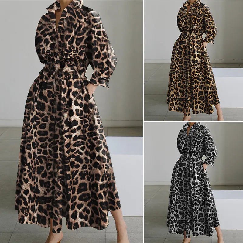 Fashion Leopard Print Dress for Women