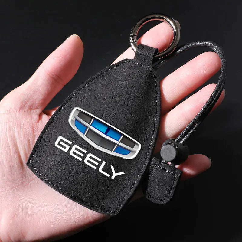 Factory Direct Faux Suede Car Key Case with Custom Logo