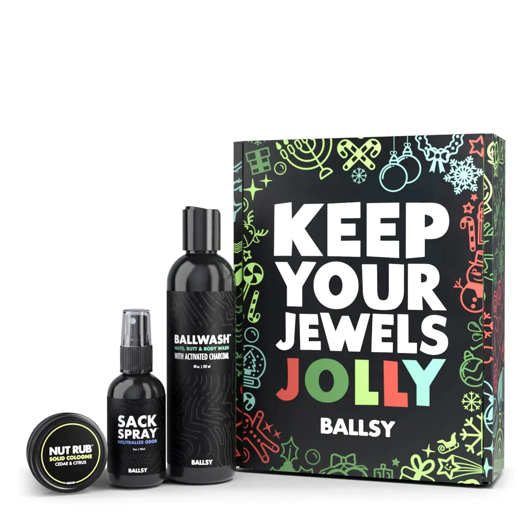 Ballsy Gift Set For Men Jolly Jewels Pack Includes Body Wash Deodorizing Spray and Cologne Rub Men Hygiene Products Mens Body Care Ball Wash For Men Christmas Gift pack Citrus & Cedar