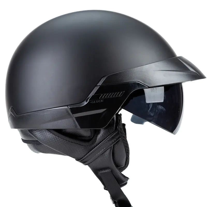 Retro Harley Motorcycle Helmet with Built-in Visor
