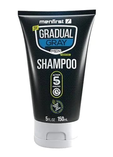 MENFIRST Gradual Gray Shampoo For Men - Dark Shades - Gray Hair Darkening and Reverse Gray Hair Shampoo - Gradual hair color for gray hair coverage Hypoallergenic & Harsh Chemical-Free