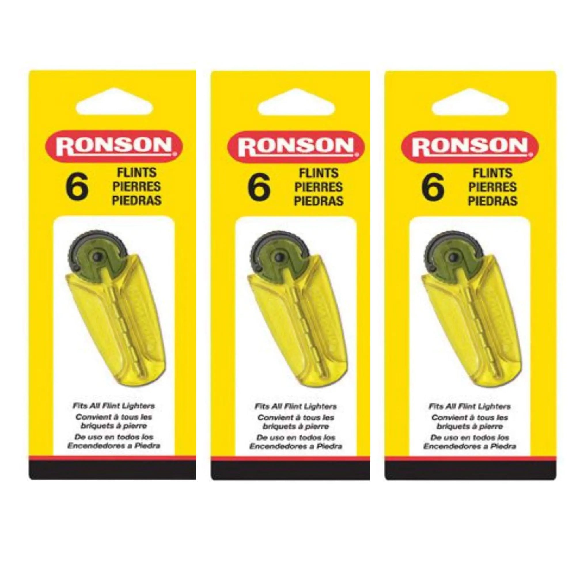Ronson 1206-144 6-Flint 3 Pack