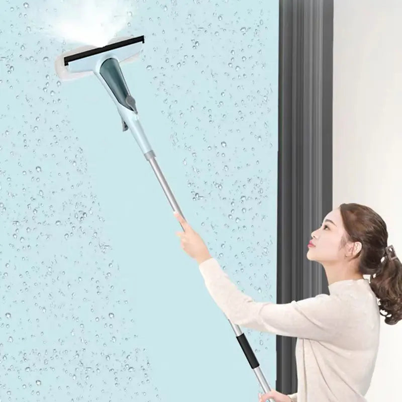 Window Cleaning Tool with Double-Sided Squeegee