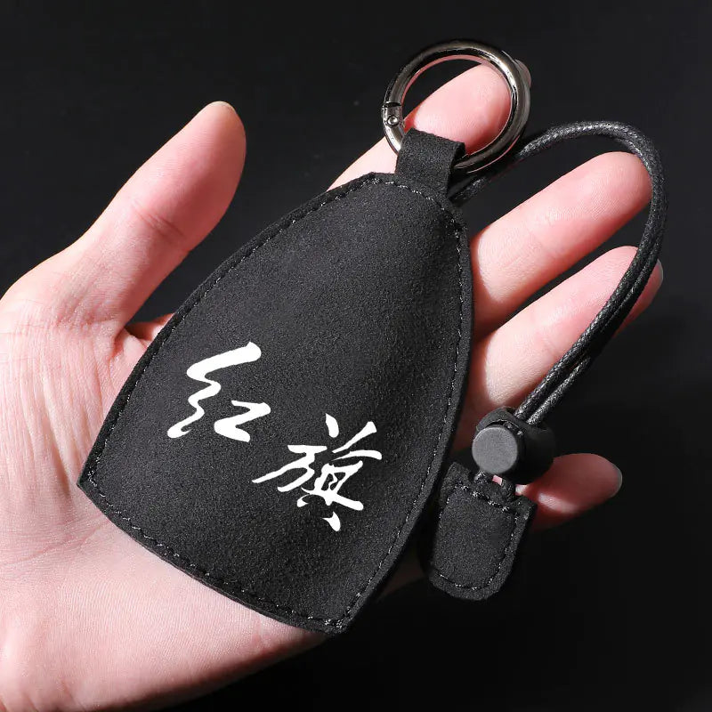 Factory Direct Faux Suede Car Key Case with Custom Logo