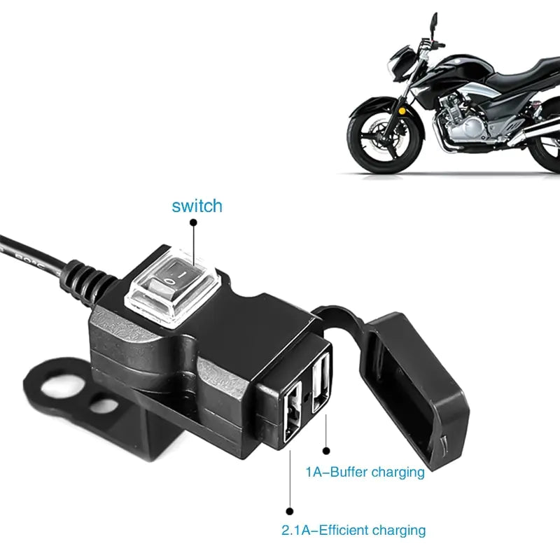 New Motorcycle Dual USB Phone Charger with Waterproof Design