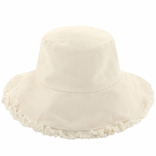Bucket Hat,Wide Brim Frayed
