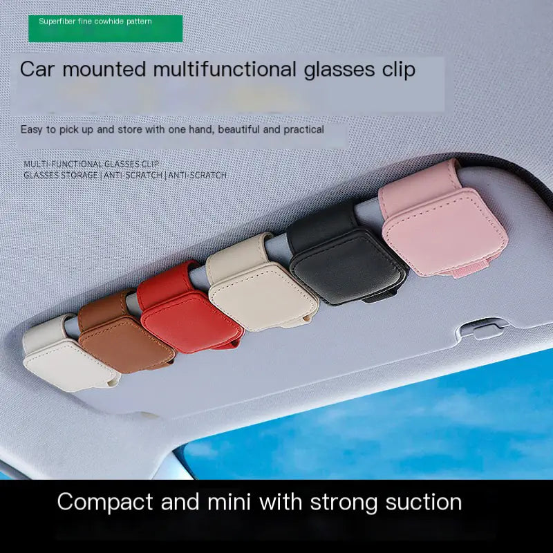 Car Sunglasses Clip Holder with Multifunctional Design
