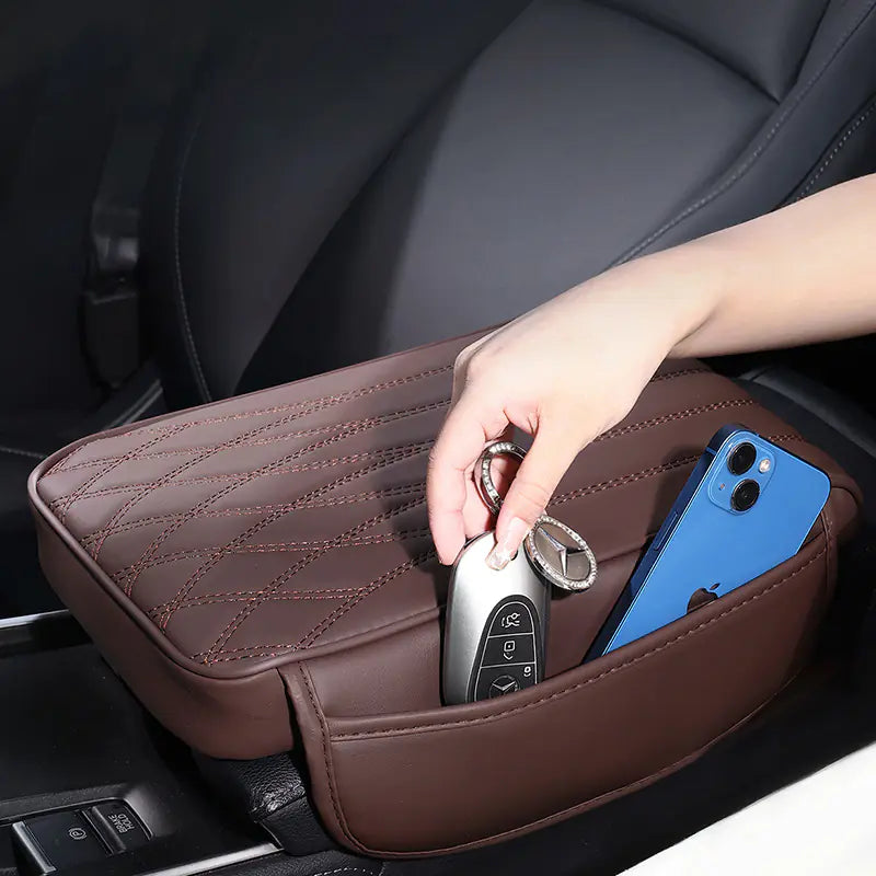 Universal Leather Memory Foam Car Armrest Cushion Support