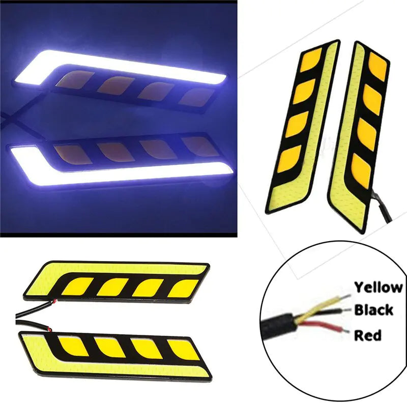 LED Super Bright Waterproof Two-Color Daytime Running Lights