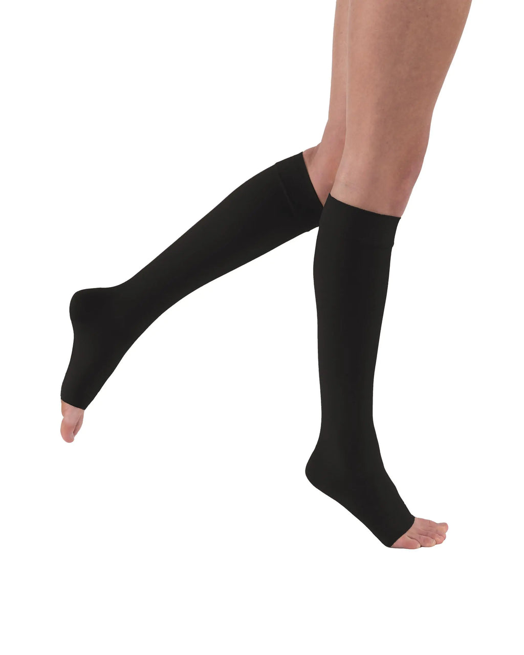 JOBST Relief Knee High Graduated Compression Socks 20-30mmHg - Comfortable Unisex Design - Open Toe Black Medium Petite