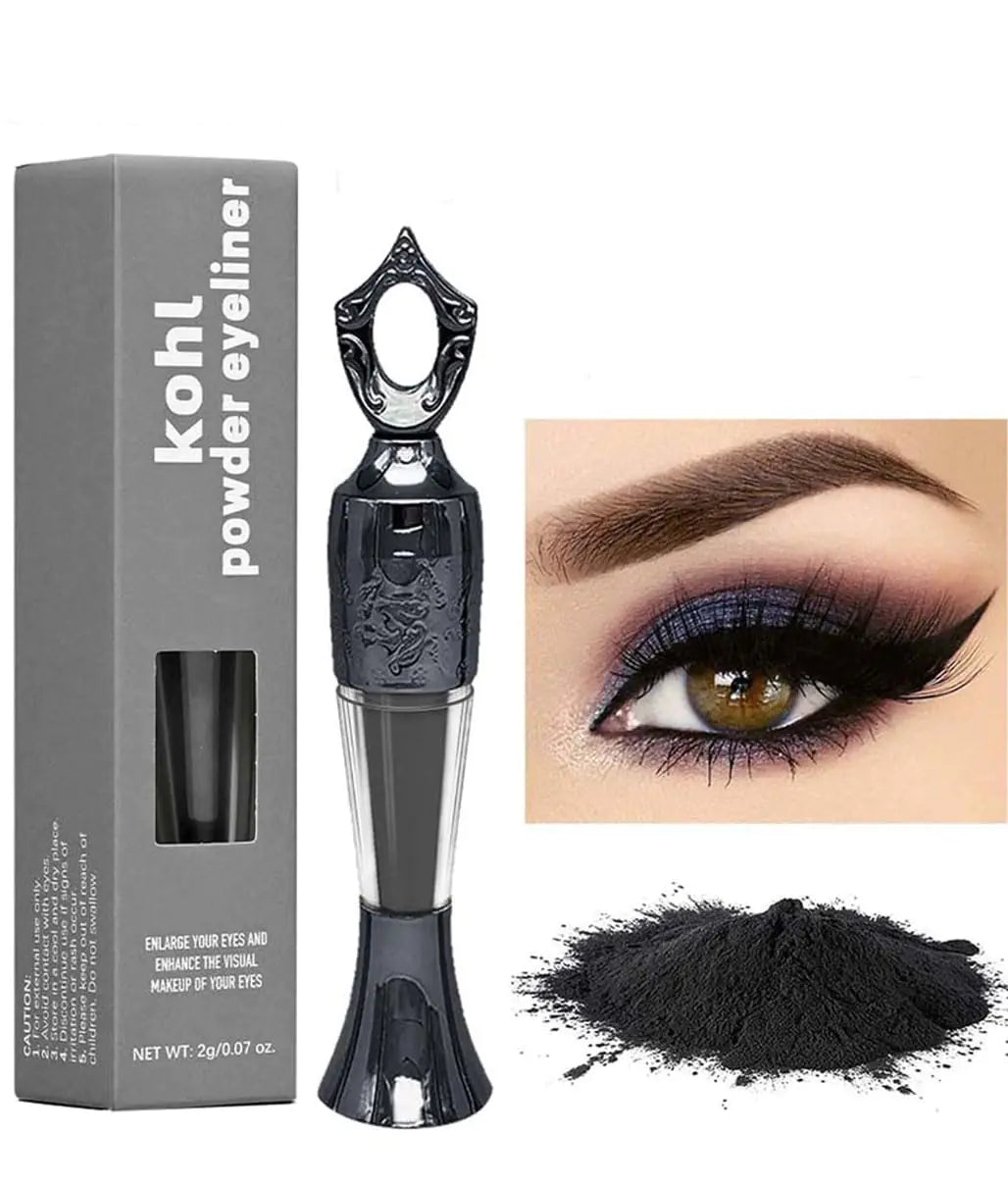 Powder Eyeliner Handmade 100% Natural eyeliner powder Intense Color Long-Wearing Smudge-Proof(black)