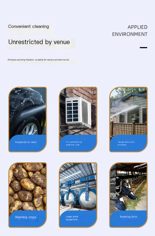 Portable Wireless High-Pressure Car Wash Gun