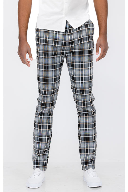 Slim Fit Trouser Pants Plaid