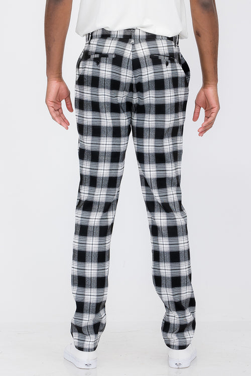 Plaid Slim Fit Trouser Pants SR011