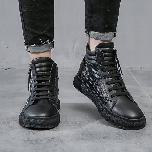 UrbanCore™ – Men’s High-Top Leather Street Sneakers