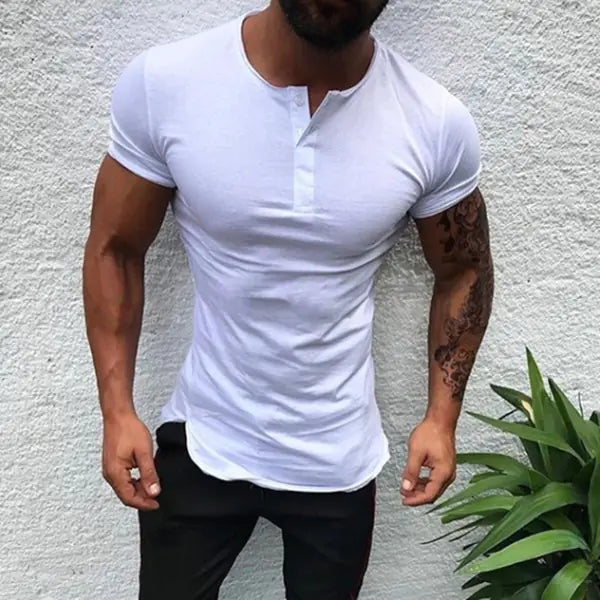 Men's Solid Color Short Sleeve Shirt