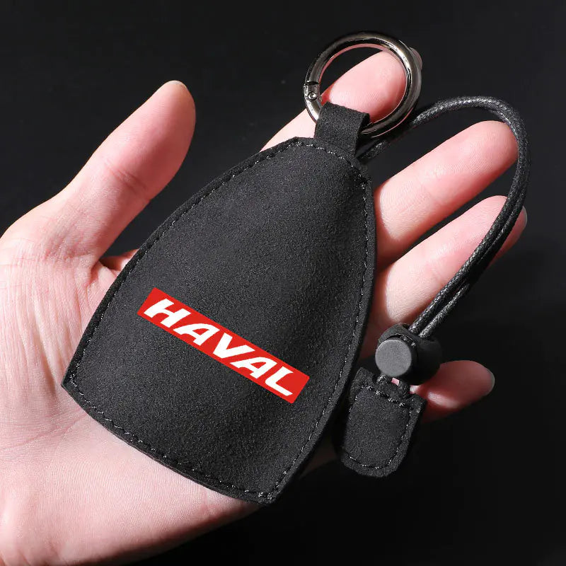 Factory Direct Faux Suede Car Key Case with Custom Logo
