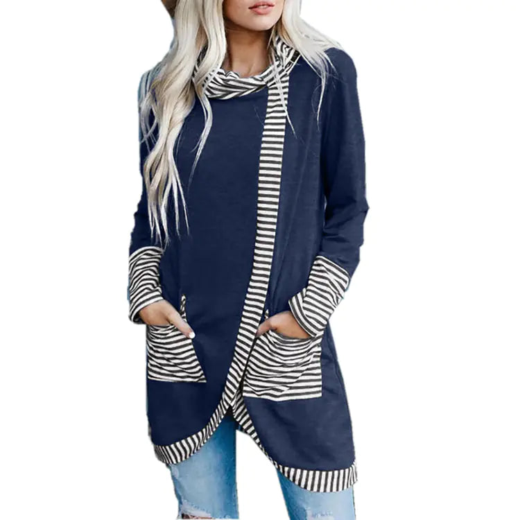 Autumn Winter Women's Fashion Striped Long Sleeve T-Shirt
