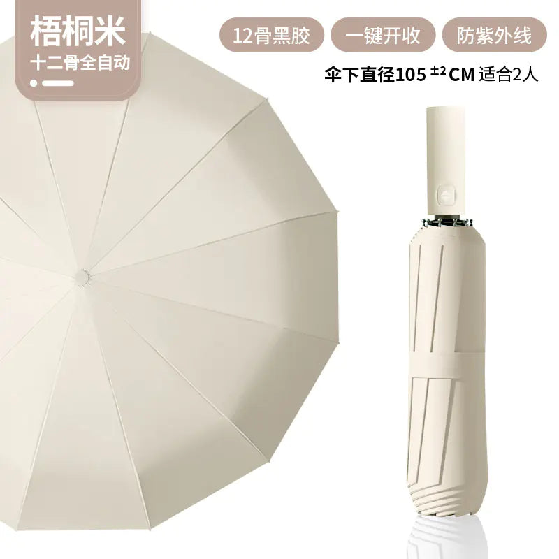 Custom 24 Bone Automatic Folding Sun and Rain Umbrella