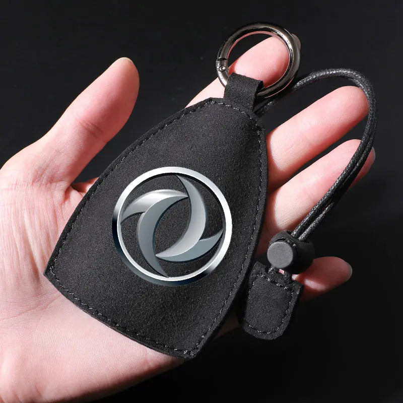 Factory Direct Faux Suede Car Key Case with Custom Logo