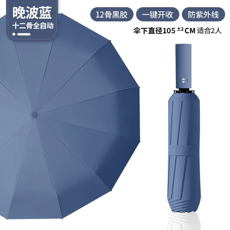Custom 24 Bone Automatic Folding Sun and Rain Umbrella