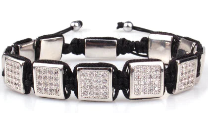 Adjustable Handmade Square Beaded Bracelet for Couples