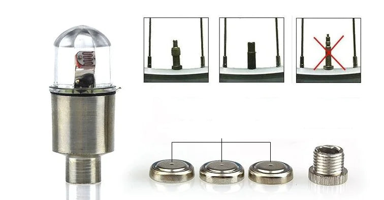 Bicycle Valve LED Lights with Colorful Effects