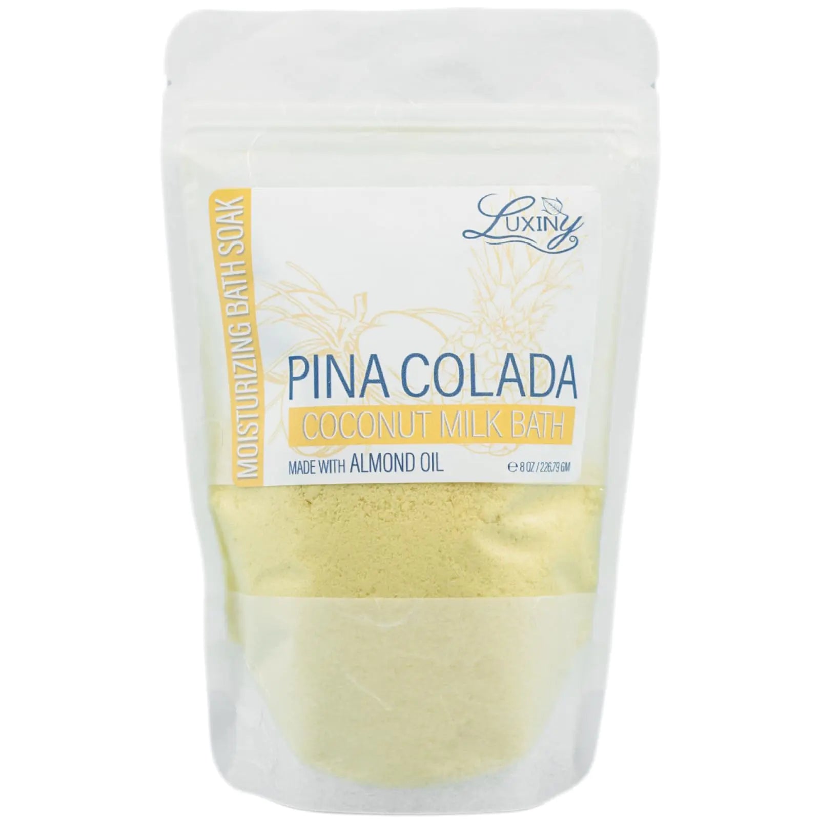 Luxiny Vegan Milk Bath Soak Made with Coconut Milk Powder & Sweet Almond Oil Which Creates A Bath Bomb Dust Soothing Fizz 8oz (Pina Colada)