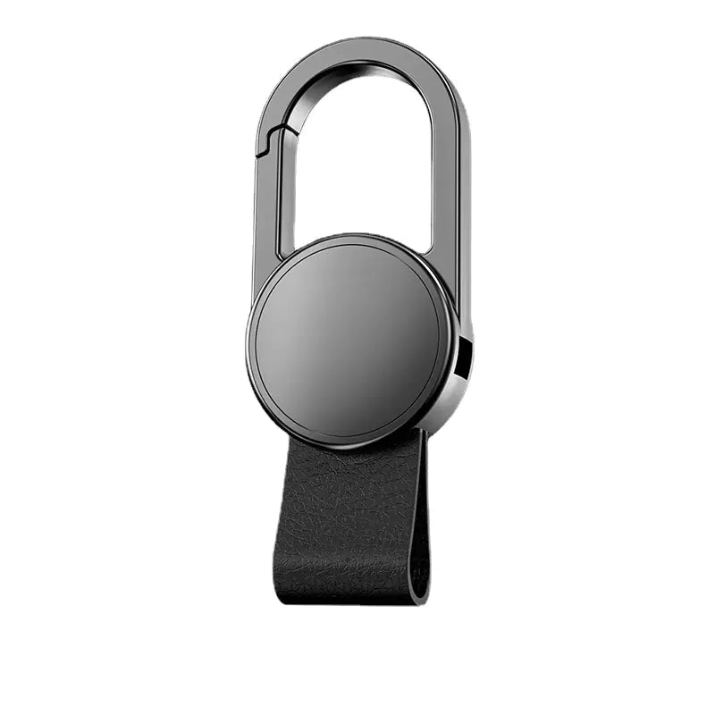 Men's Genuine Leather Car Keychain with Metal Clip