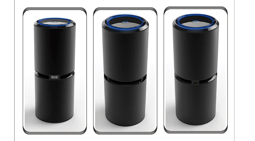 Car Air Purifier with Dual USB Charger and Ionizer