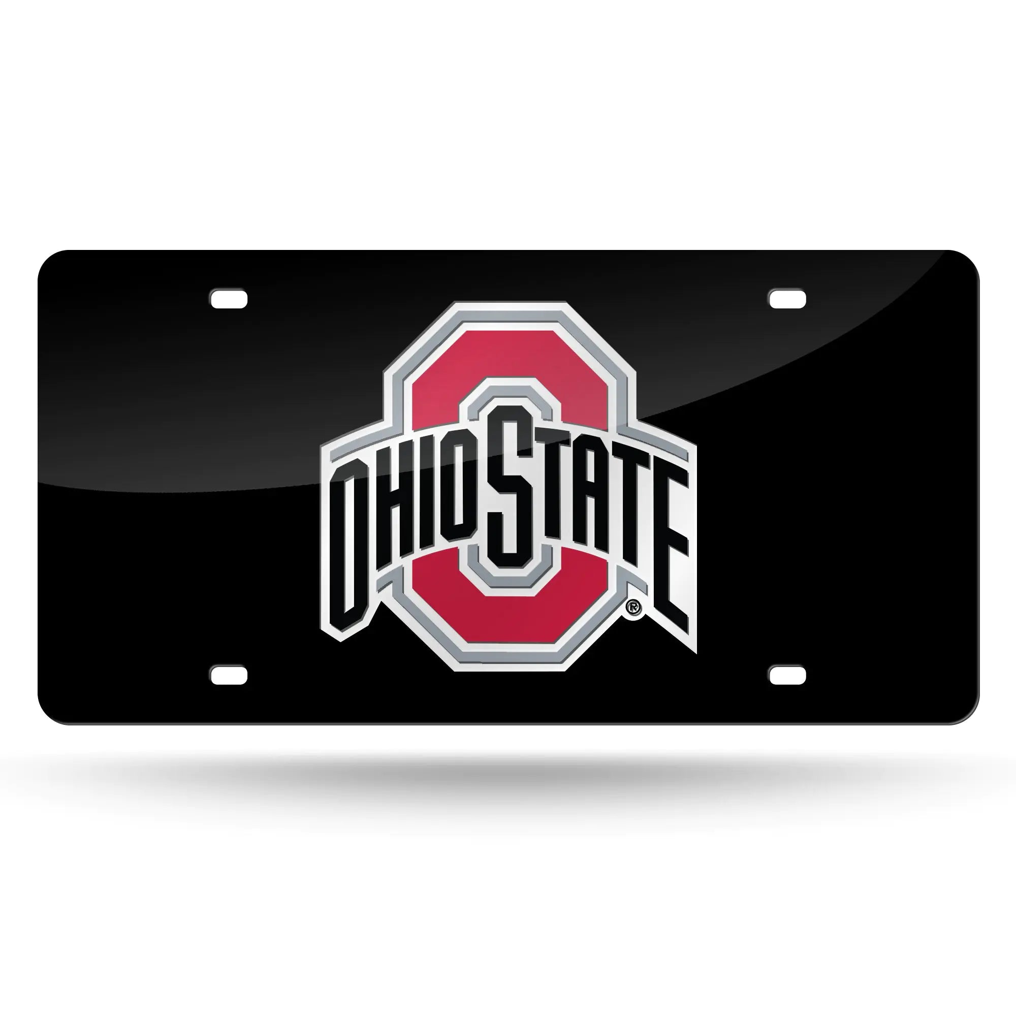 Ohio State Buckeyes Laser Inlaid Metal License Plate Tag  6 x 12-inches