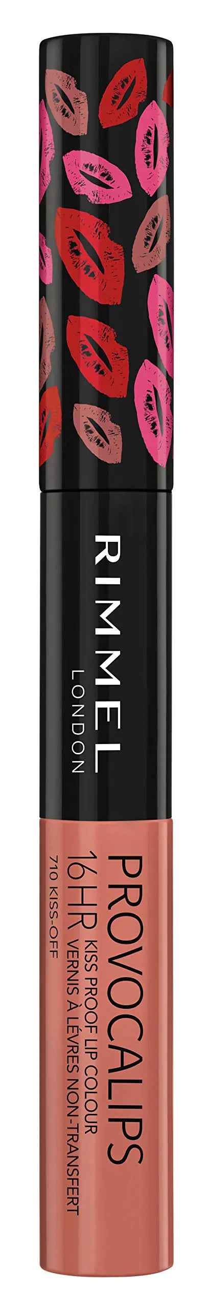 Rimmel London Provocalips 16hr Kiss-Proof Lip Color - Two-Step Liquid Lipstick to Lock in Color and Shine - 710 Kiss-Off .14 fl.oz.