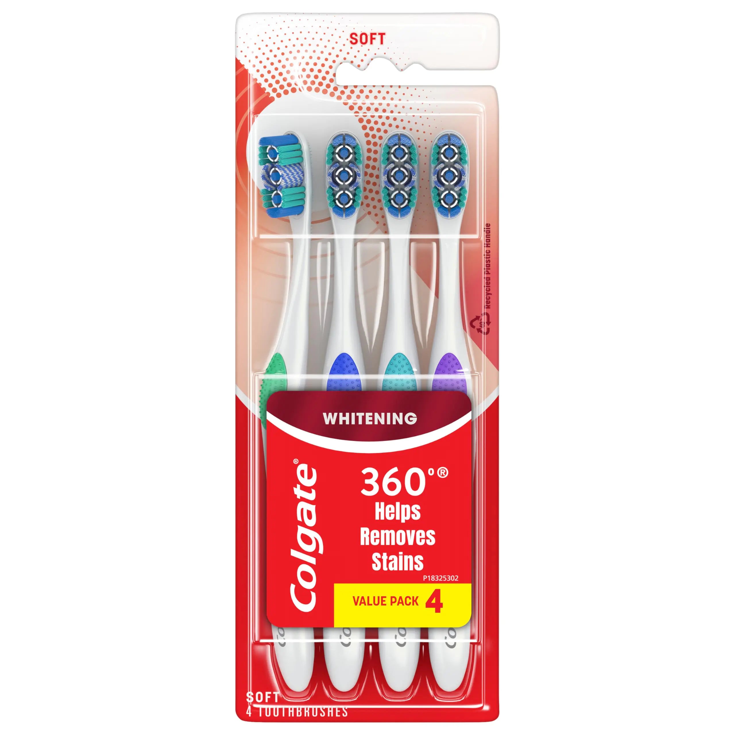 Colgate 360 Optic White Toothbrush Value Pack Soft 4 Count