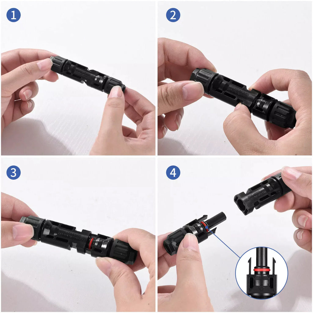 10/20/50/100/200 Pairs Male Female Solar Cable Connectors For DIY Solar Panel US