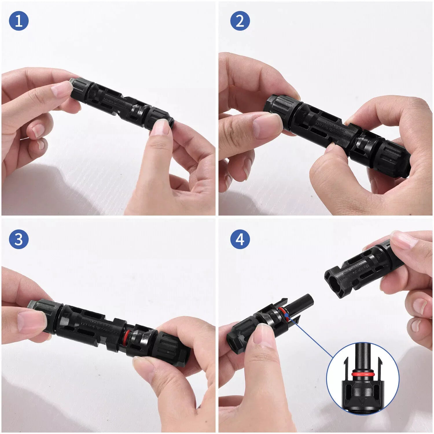 10/20/50/100/200 Pairs Male Female Solar Cable Connectors For DIY Solar Panel US