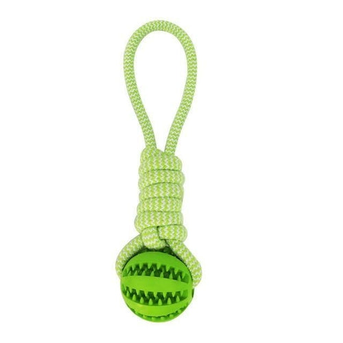 Pet Durable Rubber Ball Chew Toy with Cotton Rope
