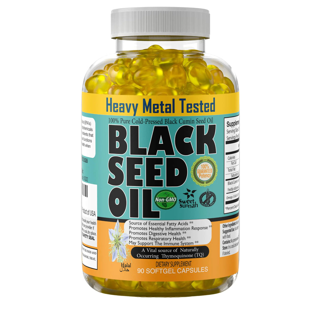 Black Seed Oil Capsules 1000mg - Lab Tested Turkish Nigella Sativa with 3X Thymoquinone (90 Softgels) - USA Made Cold-Pressed Kalonji Oil - Pure Non-GMO Sweet Sunnah for Hair Brain & Immune Support