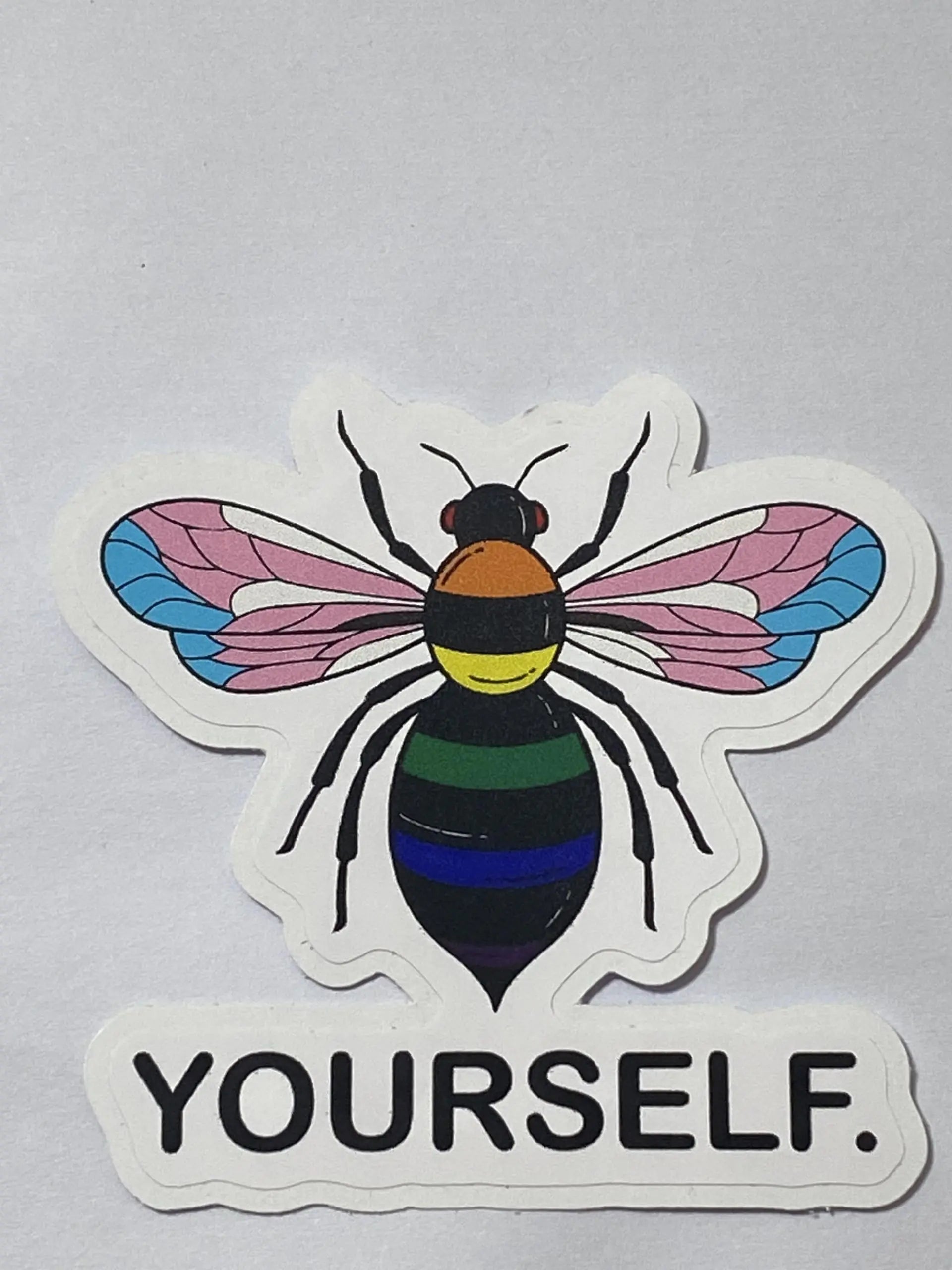PAPER Pack 3 Bee Yourself Gay Pride LGBTQ Flag Sticker 3""