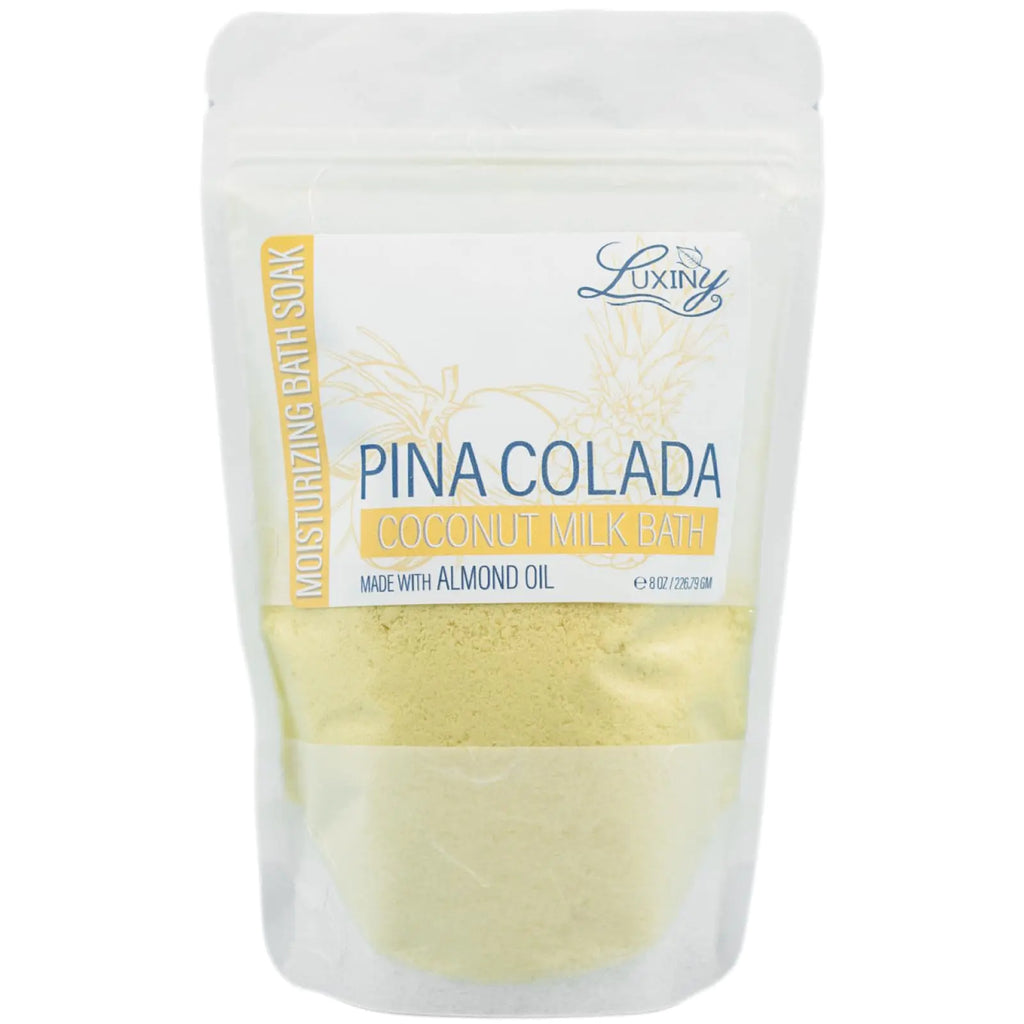 Luxiny Vegan Milk Bath Soak Made with Coconut Milk Powder & Sweet Almond Oil Which Creates A Bath Bomb Dust Soothing Fizz 8oz (Pina Colada)