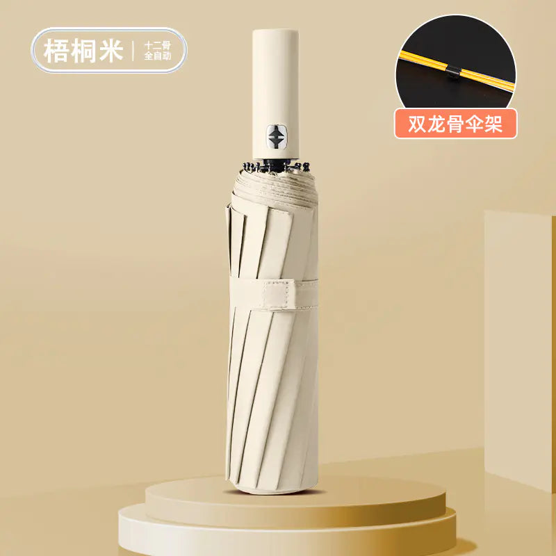 Custom 24 Bone Automatic Folding Sun and Rain Umbrella