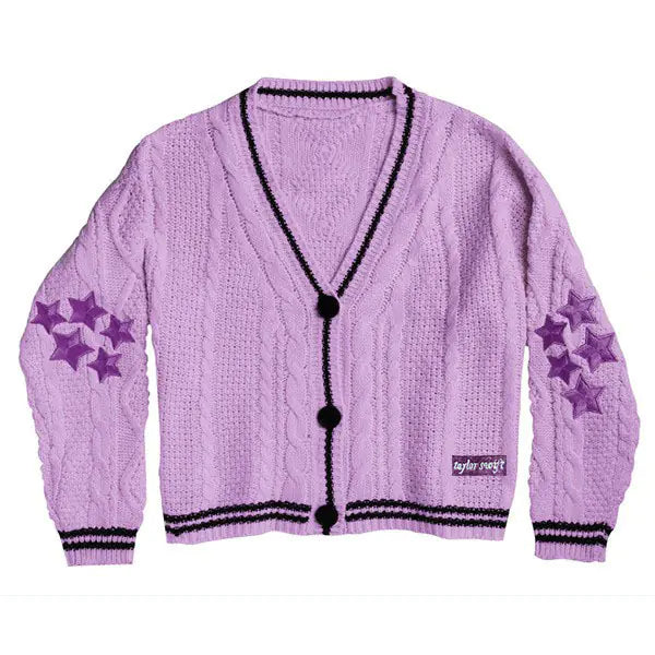 Fashionable Hand-Embroidered Star Pattern Cardigan