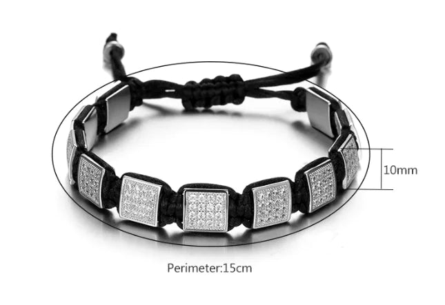 Adjustable Handmade Square Beaded Bracelet for Couples