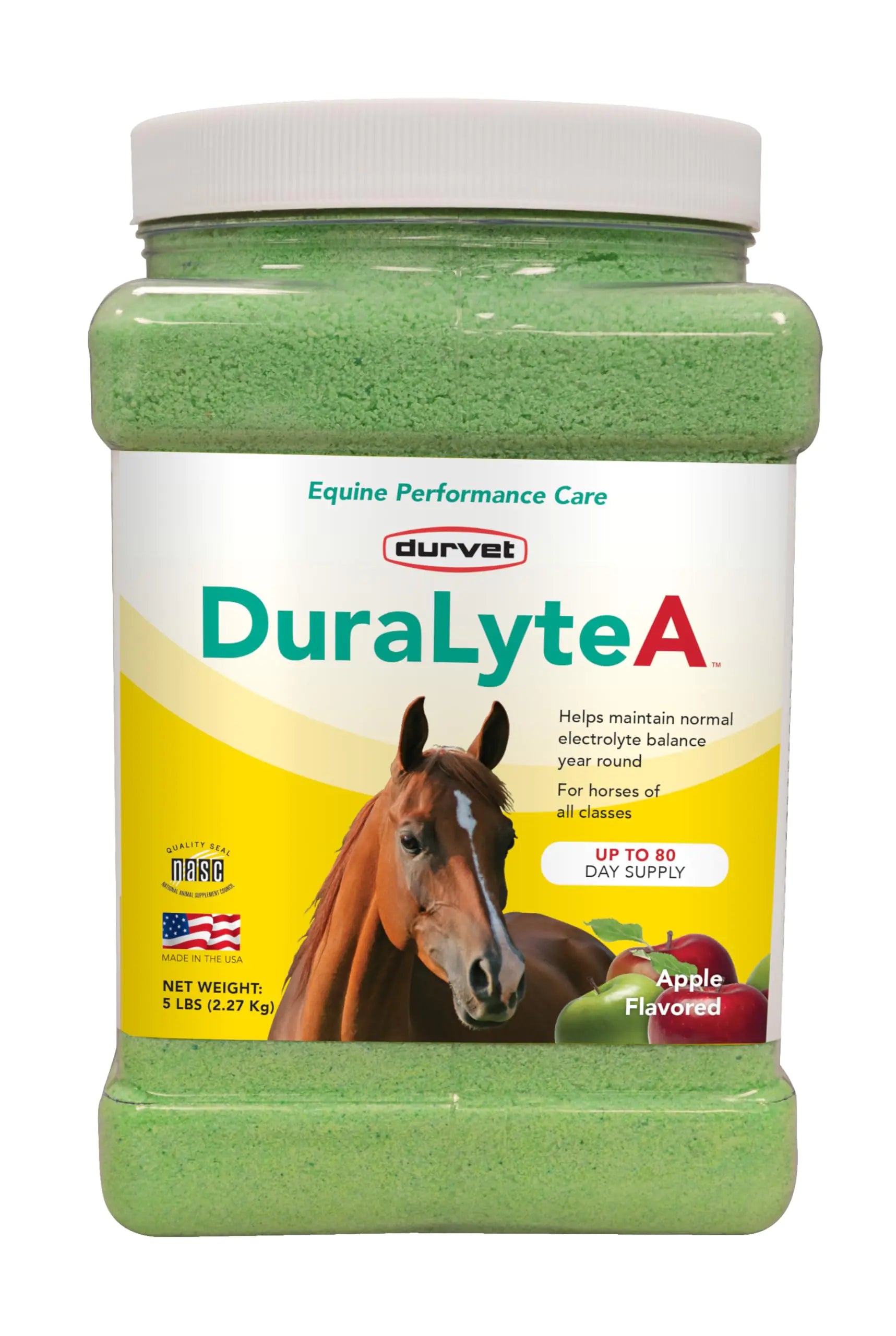 Durvet DuraLyte A Electrolyte Supplement 5 Pounds Apple Flavored for Horses