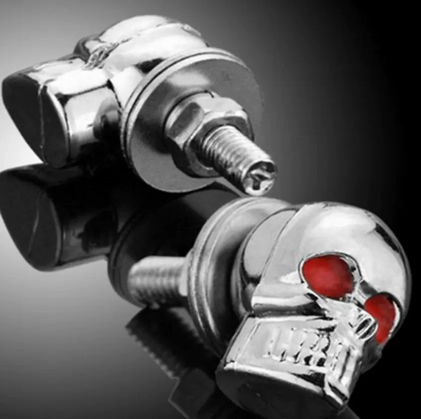 Skull Head Screws for License Plates and Motorcycles