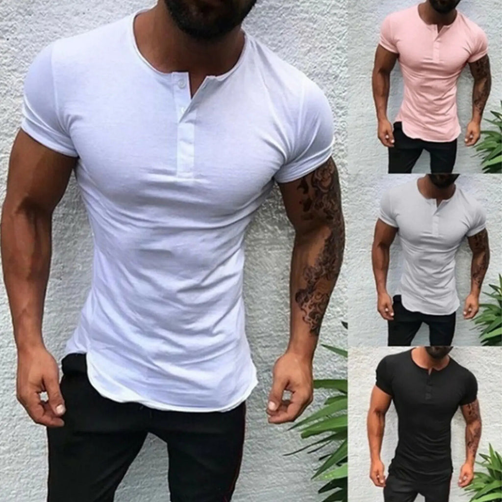 Men's Solid Color Short Sleeve Shirt