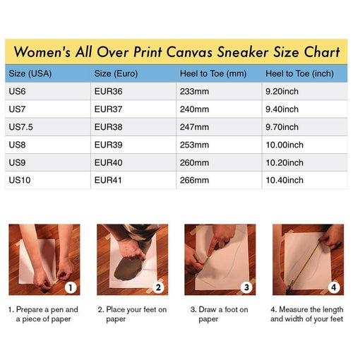 MAP AND SOME ILLUSTRATIONS Women's All Over Print Canvas Sneakers